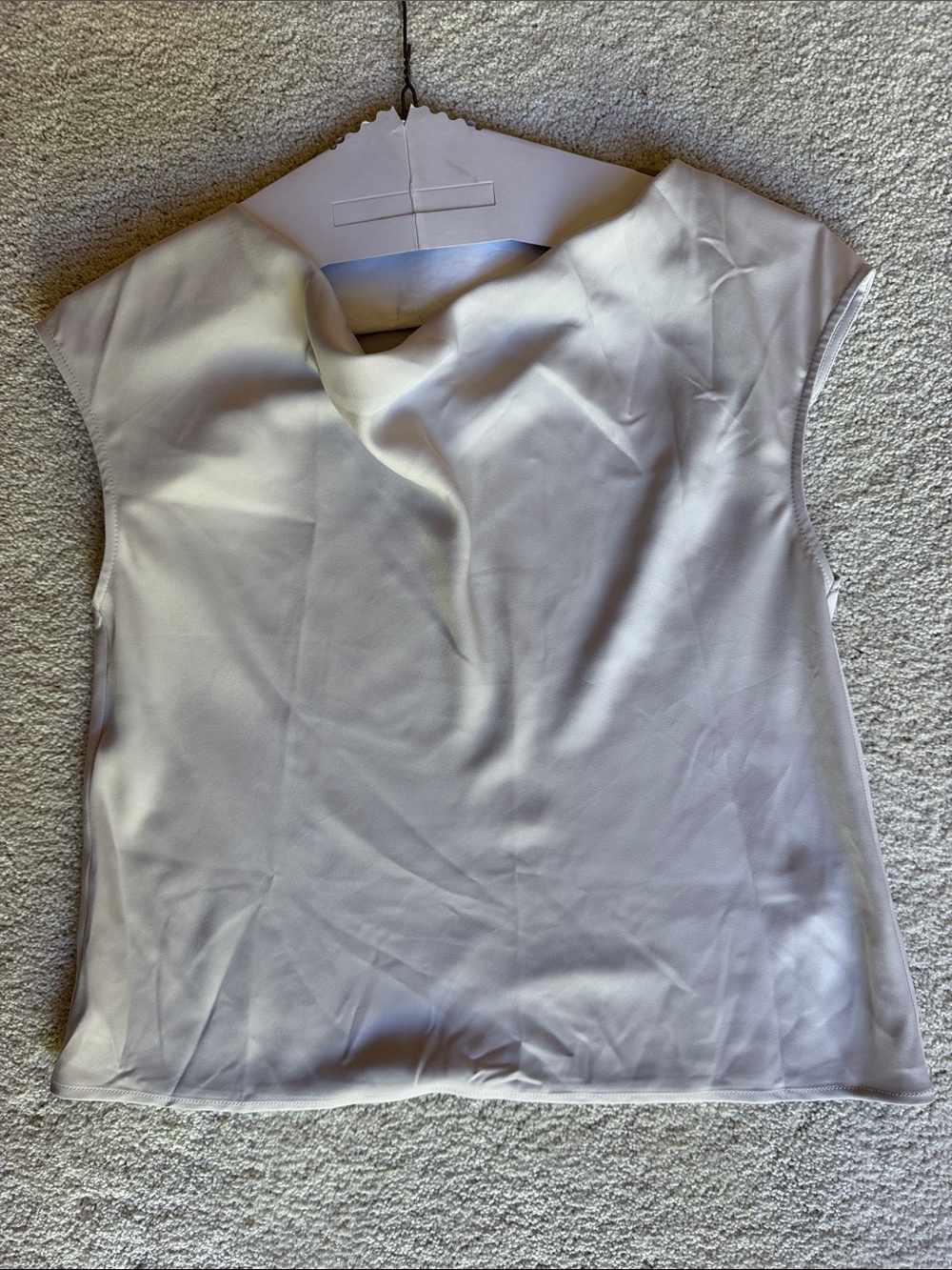 Banana Republic White Draped Cap-Sleeve Top